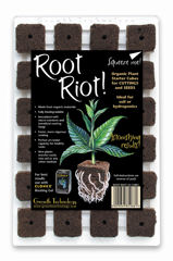 Root Riot Propagation Cubes - These cubes are manufactured from granulated bark and inoculated with root promoting microbes.  These beneficial organisms will deliver a positive environment for rapid root development and explosive growth.